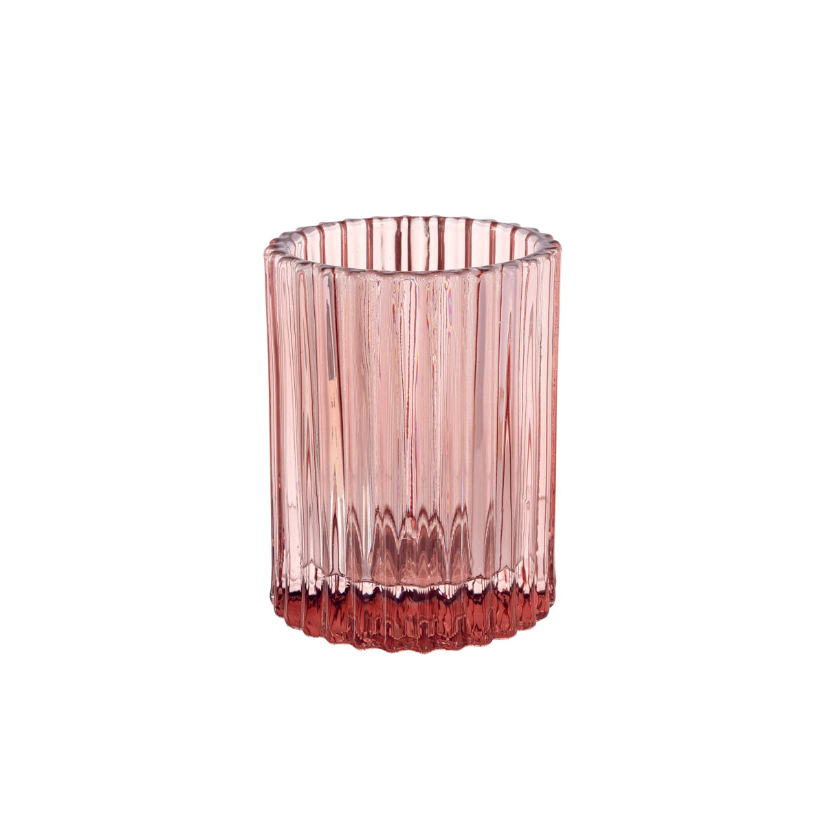 Kerzenhalter aus Glas, rosa