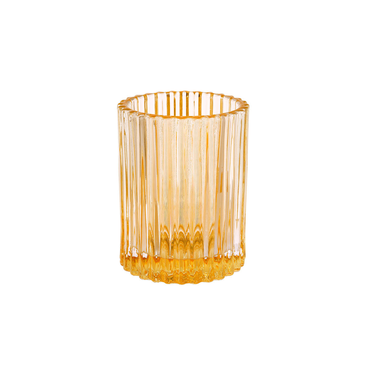 Kerzenhalter aus Glas, gelb