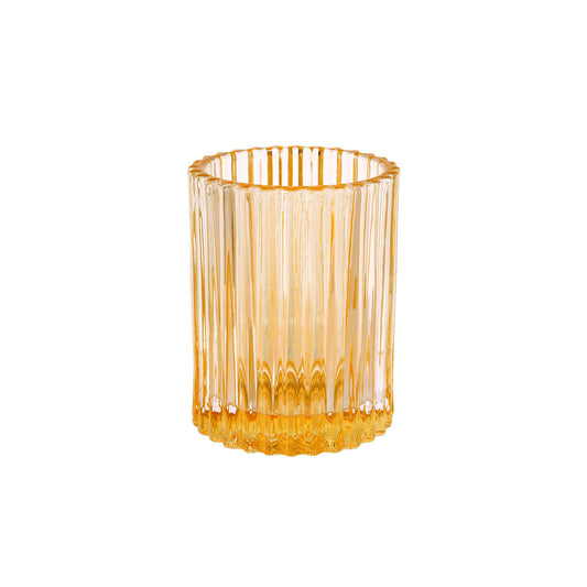 Kerzenhalter aus Glas, gelb
