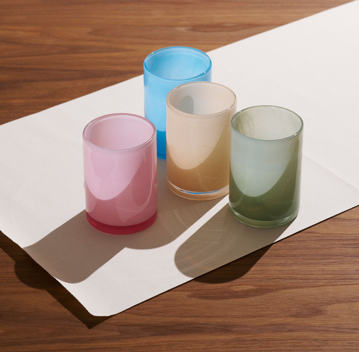 Kerzenhalter 'Silky' aus Glas, grün