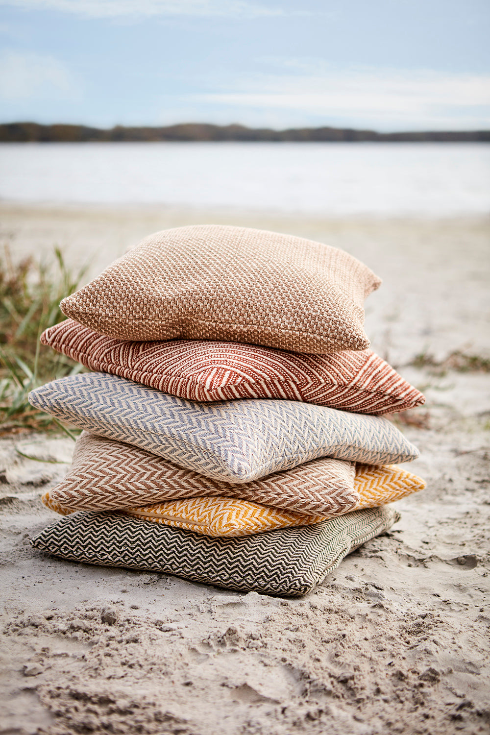 Kissenbezug 'Anna' aus recyceltem Baumwolle, Beige