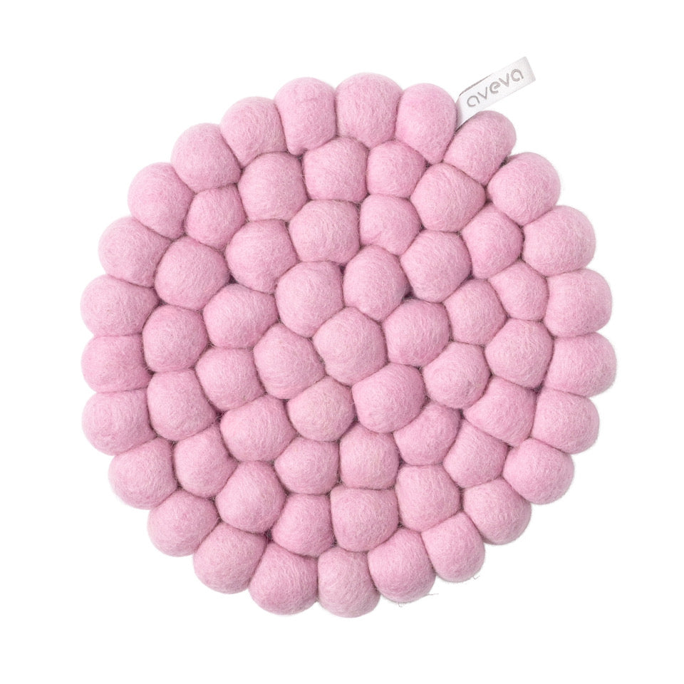 Untersetzer aus Wolle, zart rosa