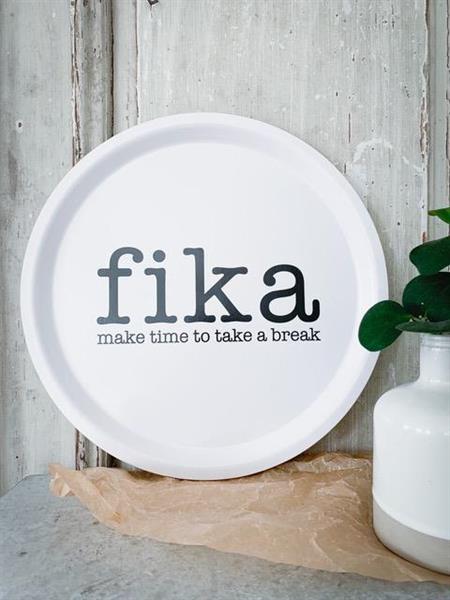 Tablett 'Fika', weiß