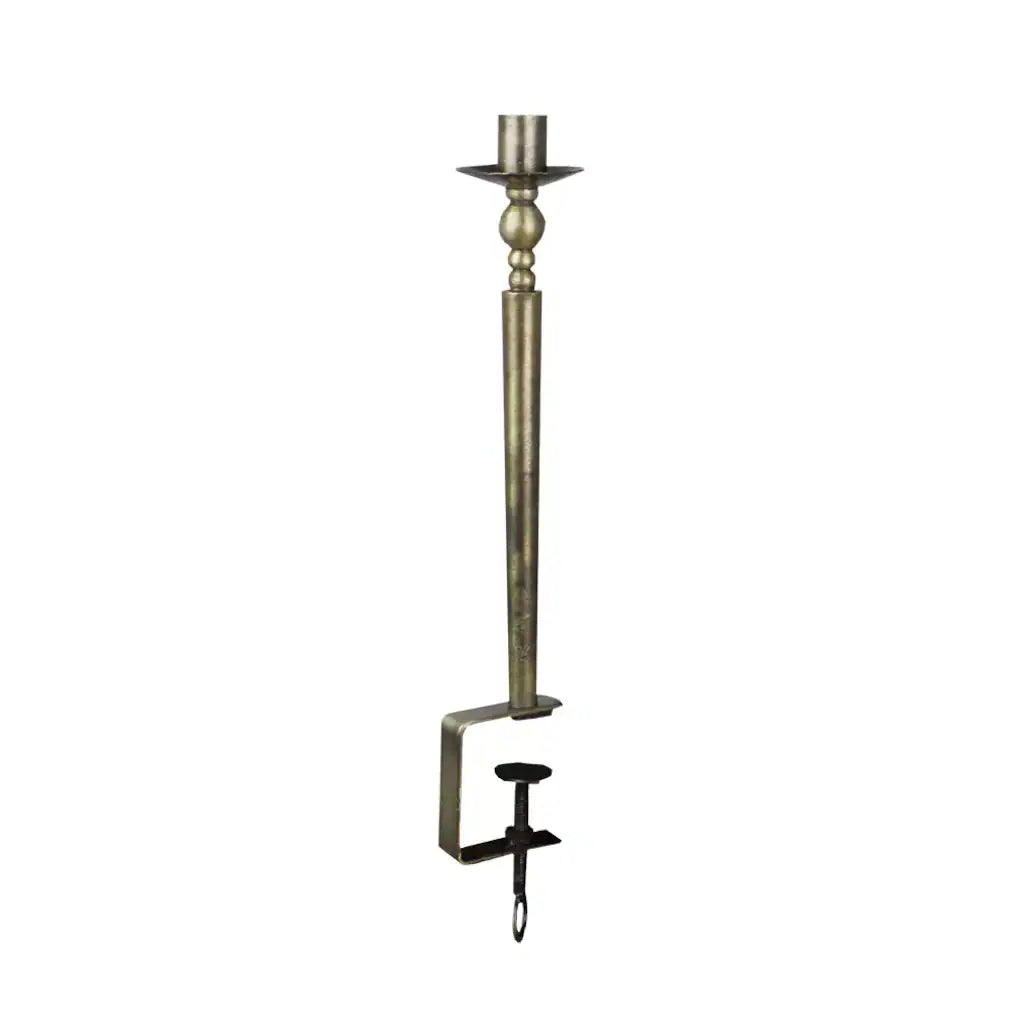 Kerzenhalter mit Schraubzwinge in Messing, 'Göte'