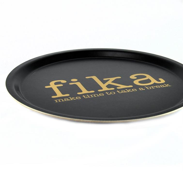 Tablett 'Fika', schwarz