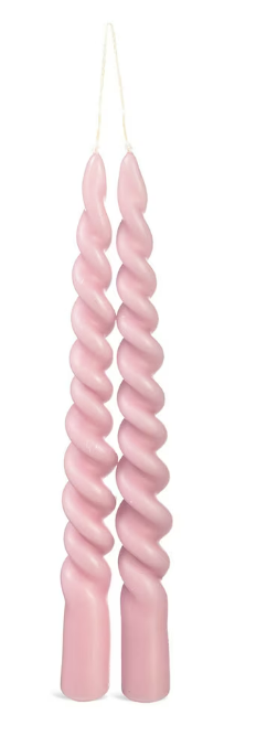 Gedrehte Kerzen, 2 Stück, Mellow rose