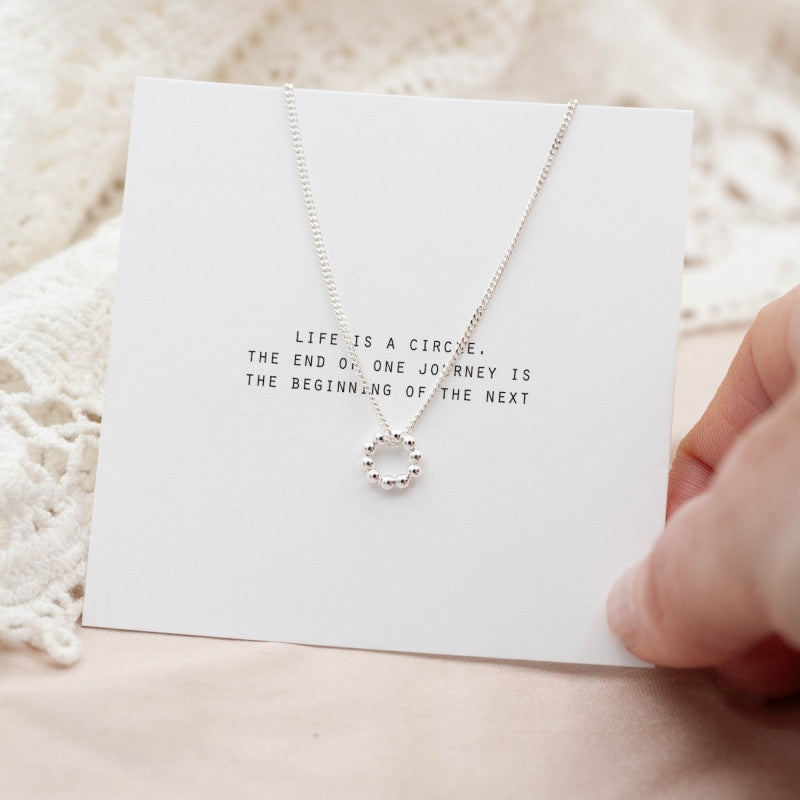 Halskette, 'life is a circle' Silber