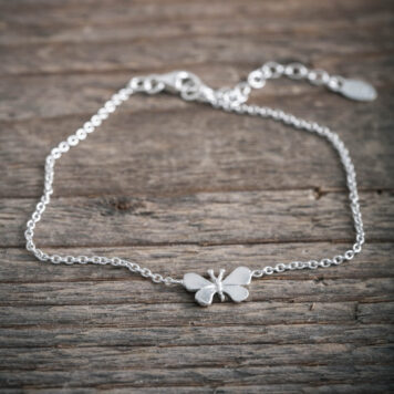 Armband mit Schmetterling, Silber