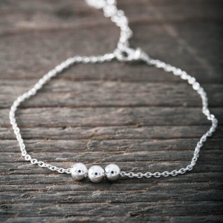 Armband mit 3 Kugel, Silber